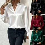 Elegant V-Neck Blouse Shirt