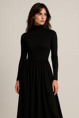 Timeless Black Turtleneck Dress
