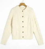 Long sleeve sweater coat-Beige-1