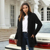 Long warm woolen coat-Black-1