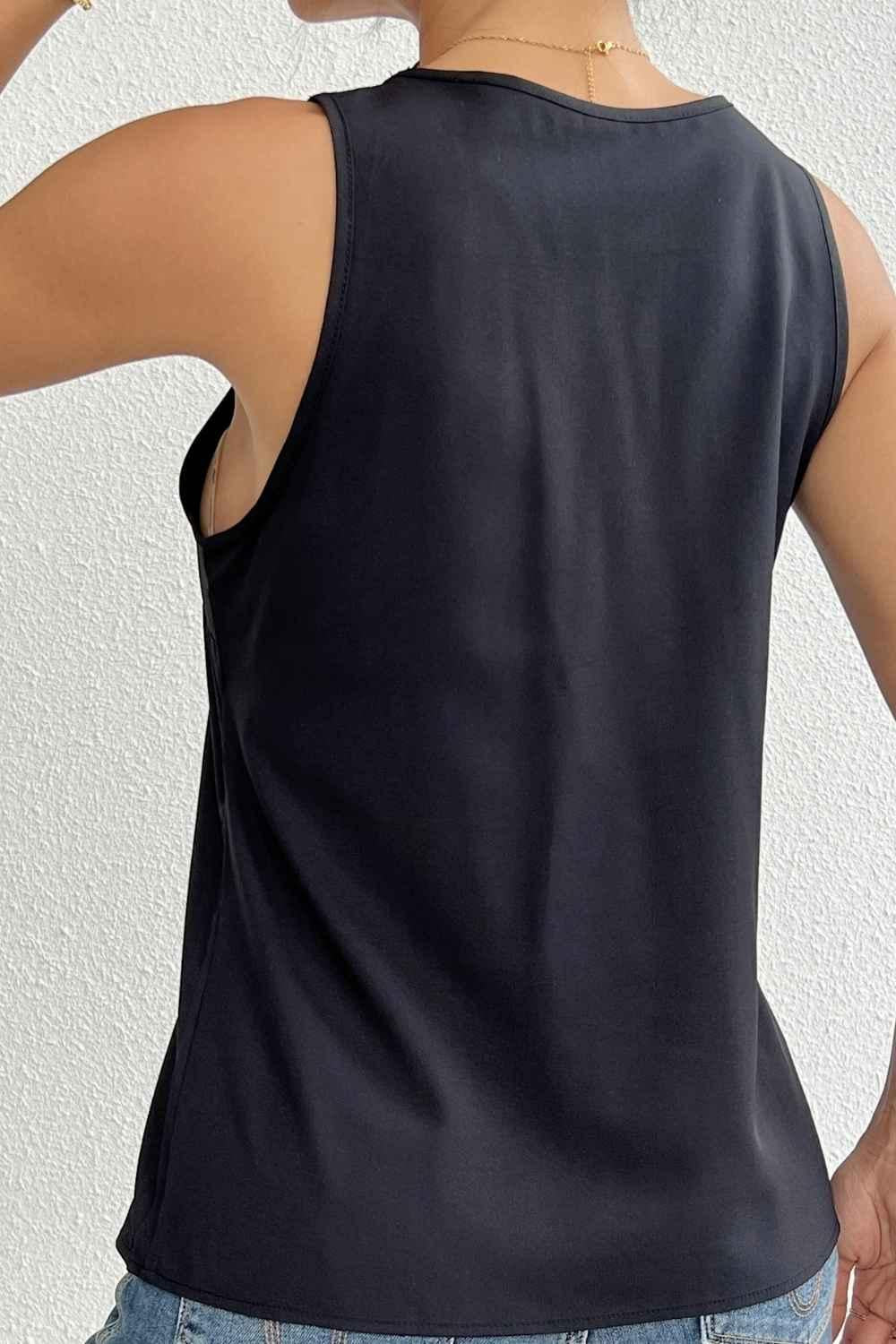 Women's V-Neck Lace Patchwork Vest Top | Casual Vacation Daily Wear