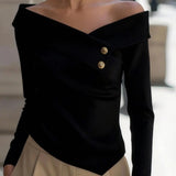 Off Shoulder Y2K Asymmetrical Top