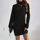 Turtleneck Slim Mini Dress