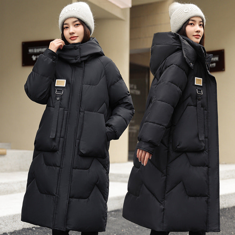 Cozy Mid-Length Coat with Detachable Hat