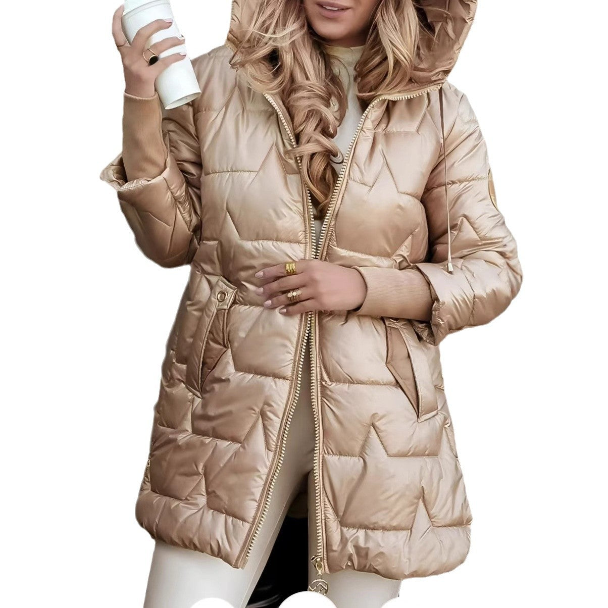 Chic Hooded Down Cardigan Coat