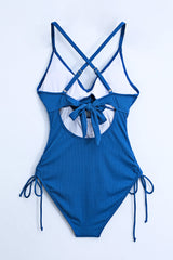 Cutout V-Neck Spaghetti Strap One-Piece Swimwear-5