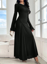 Effortless Elegance Trumpet Sleeve Dress