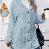 Cozy Hooded Button Cardigan Coat