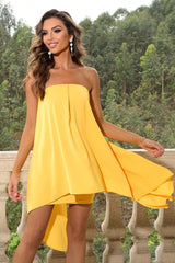 Strapless Slit Layered Dress-4