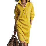Chic Cozy V-Neck Sweater Dress