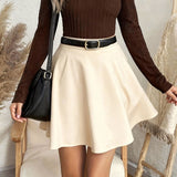 Suede-Look A-Line Mini Skirt