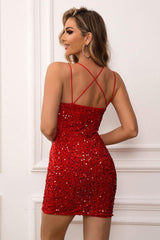 Sequin Double-Strap Bodycon Dress-2