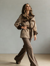 Vintage Lamb Fur PU Leather Jacket