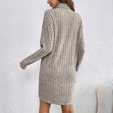 Turtleneck Slim Mini Dress