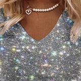 Sequin Detail Bell Sleeve Dress