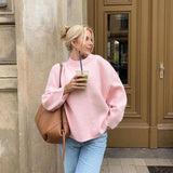 Sweet Crew Neck Pullover Sweater – Loose Long-Sleeve Winter Top | Cozy & Stylish Women’s Fashion-5