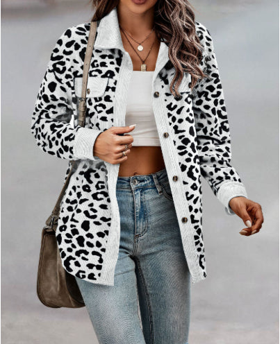 Leopard Print Long Sleeve Jacket
