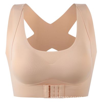 Women's Push-Up Bra with Posture Corrector | Front Closure Cross-Back Bralette