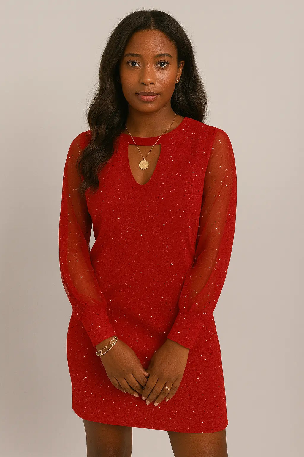 V-hals jurk met lange mouwen Lente en Herfst Nieuwe Stijl Kant Splitsen Jurk Voor Vrouwen Kleding