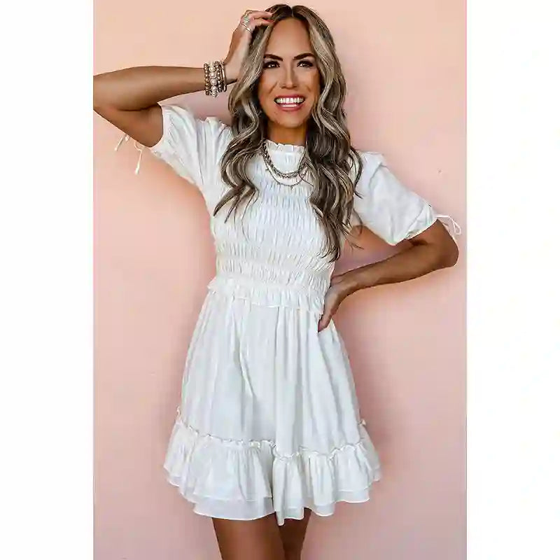 New Solid Color High Waist Dress for Women | Elegant and Versatile Style