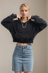 Basic Bae Kangaroo Pocket Long Sleeve Cropped Hoodie-3