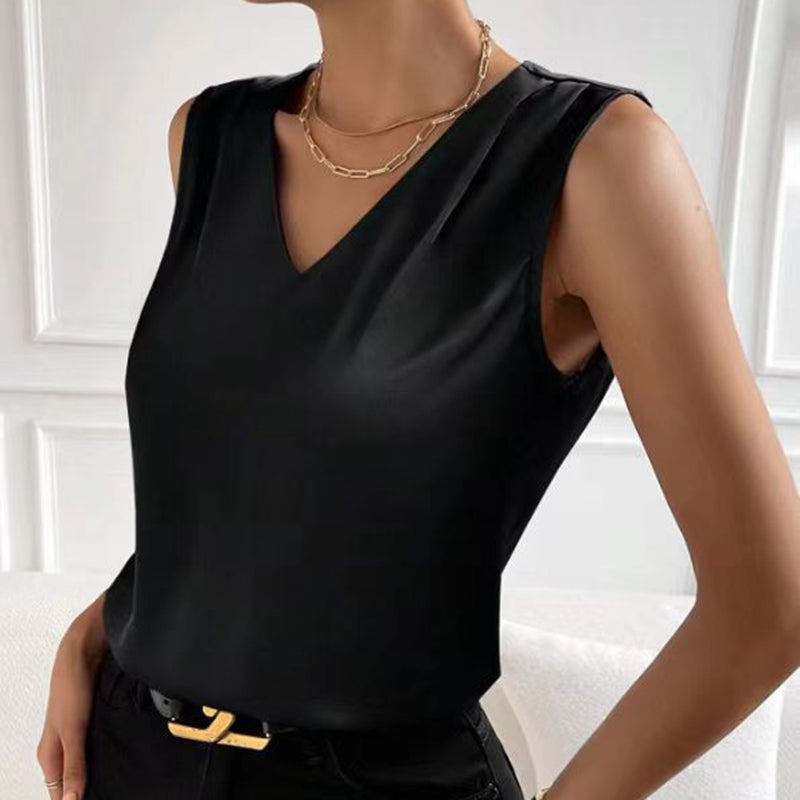 Satin V-Neck Camisole Tank