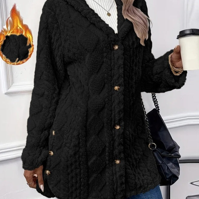 Cozy Hooded Button Cardigan Coat