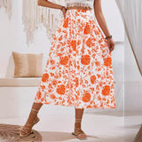 European & American Hot Print Casual Waist-Tight Fresh Air Skirt – Trendy & Flattering Design