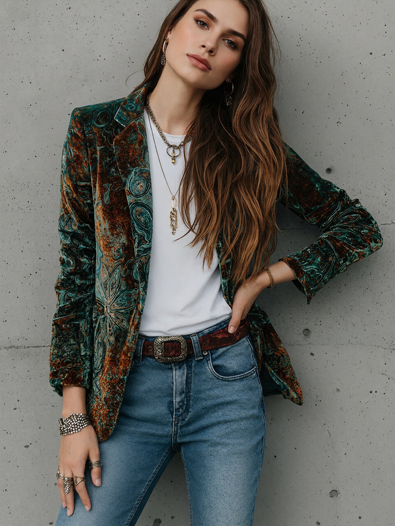Printed Casual Suit Jacket