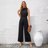 Women's Solid Color Hollow-out Jumpsuit