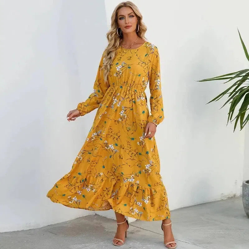 Sping Summer Bohemian Women Maxi Dress Casual Long-5