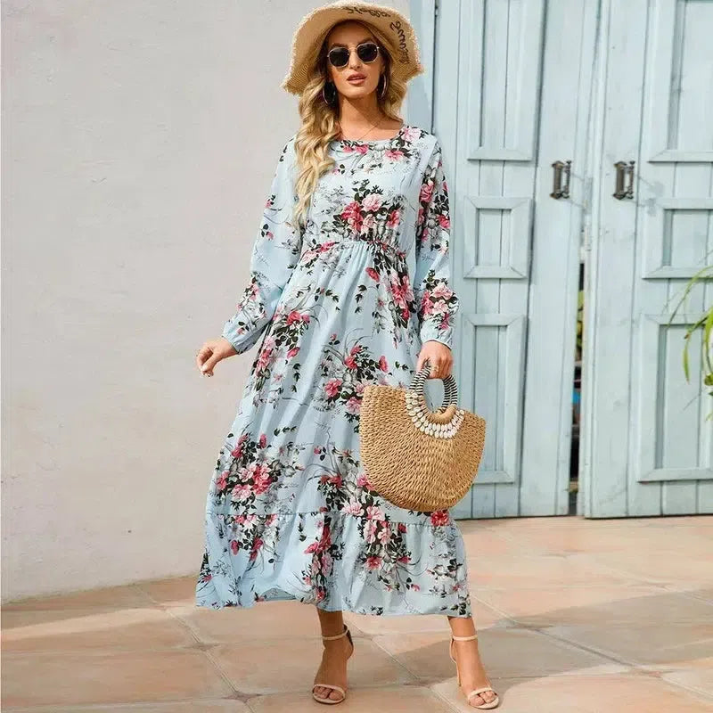 Sping Summer Bohemian Women Maxi Dress Casual Long-3-9