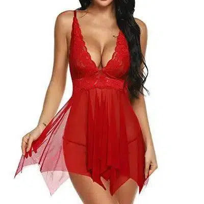 After splitting fun pajamas XL sexy lingerie-Red-8