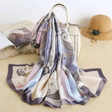 All-in-one Sunscreen Shawl Travel Silk Scarf Women's Beach-17