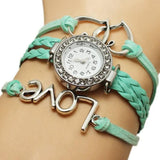 Alloy Love Double Heart-shaped Love Woven Multi-layer Watch-11