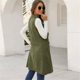 Autumn And Winter Mid-Length Temperament Waist Long-Sleeved-Green-2