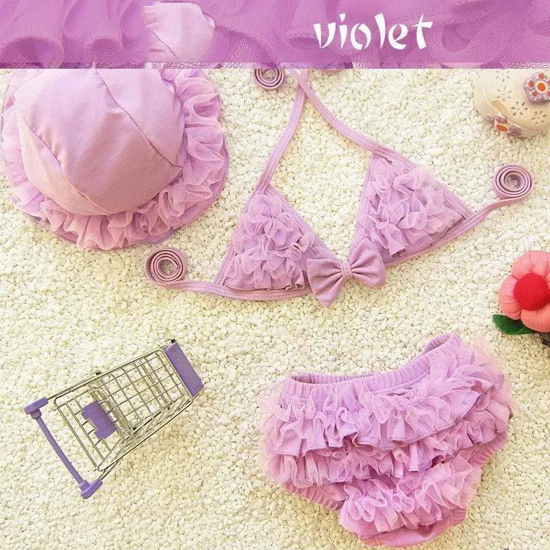 Baby Swimsuit 1 Year Old 2 Children 3 Kids 4 Girls Ins Split-Purple-7