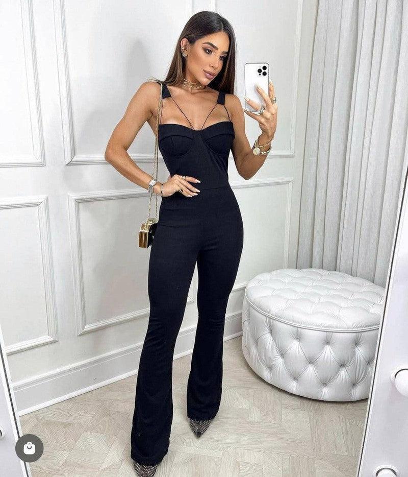 Bandage Jumpsuit Backless High Street Jumpsuit-8