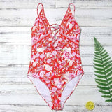 Bikini plant print version of the swimsuit Pendant rope-B-4