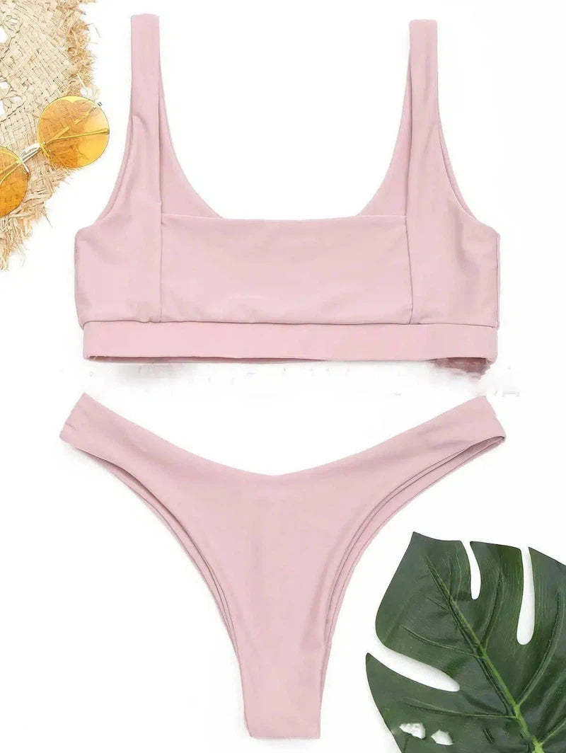 Bikini split swimsuit-Pink-3