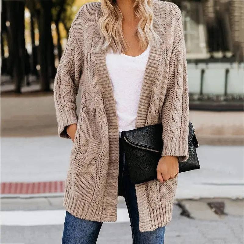 Cardigan Sweater Female Qiu Dong Big yards Loose Coat Tw-4