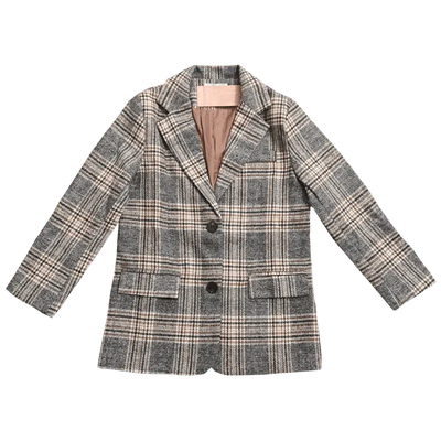 Checked chic short single-breasted coat-3