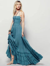 BellFlower Bohemian Ankle-Length Dress - A Summer Staple with Effortless Elegance!-4