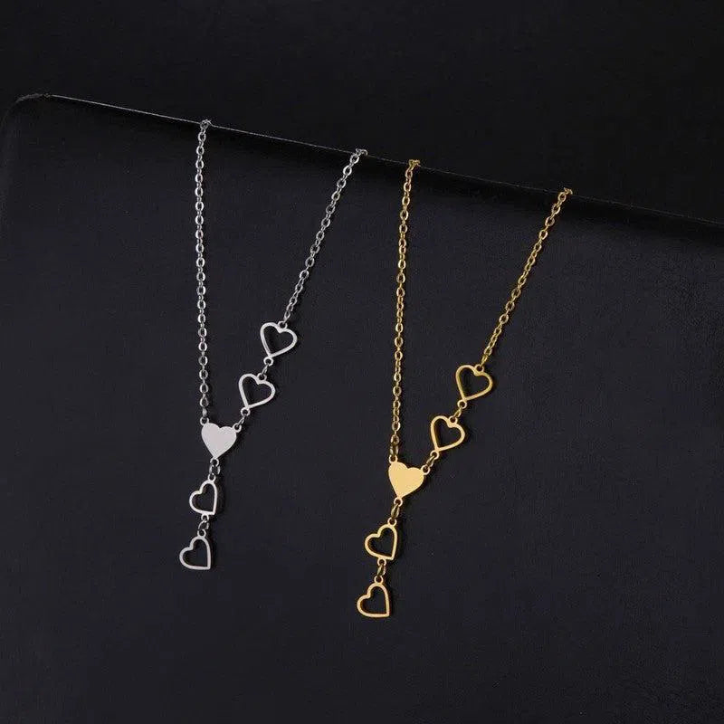 Fashion Love Pendant Stainless Steel Necklace-1