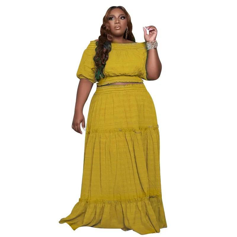 Chic Plus Size Boho Maxi Dress Styles-Yellow-11