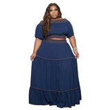 Chic Plus Size Boho Maxi Dress Styles-Blue-8