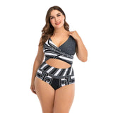 Chic Plus-Size Geometric Bikini for Trendy Beach Style-2