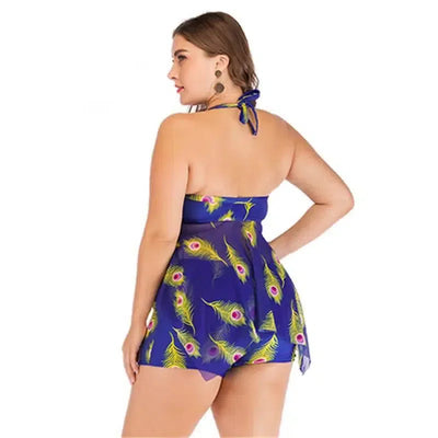 Women's Separate Tankini Set Plus Size 4XL Swimming Suit Swim Dress Swimsuit Bikini Bather Push Up Padded Swimwear Bathing Suit-3