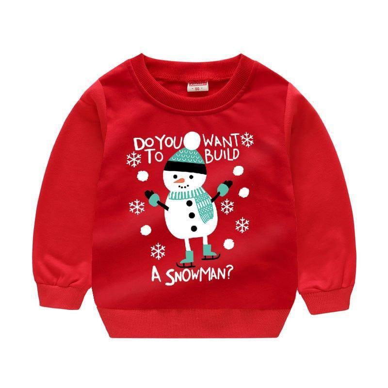 Christmas Casual Children Sweater Holiday Clothing-Red1-2