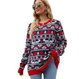 Christmas Deer Sweater Women's Loose Round Neck-2